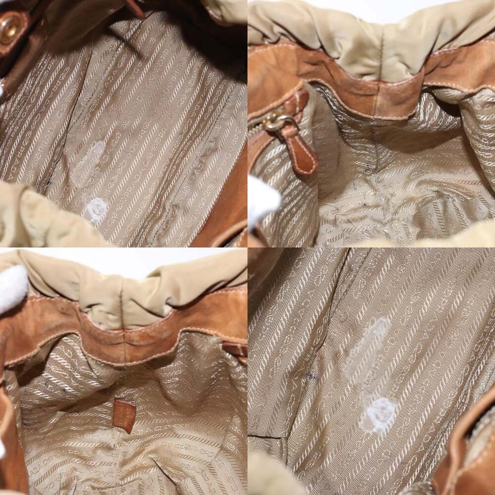 PRADA Hand Bag Nylon Beige Gold - Picture 12 of 13
